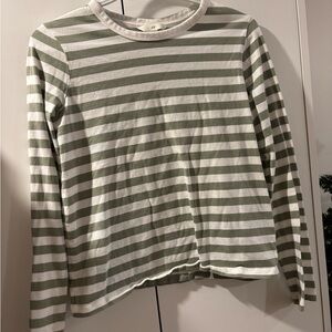Striped Green and White Shirt